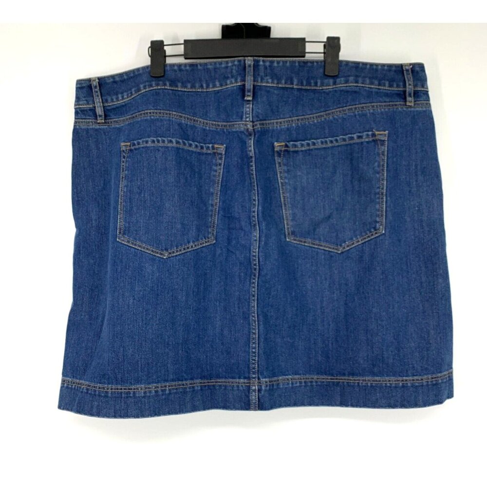 LOFT Skirt Blue Jean Denim Button Front Cotton Pockets - Picture 6 of 10
